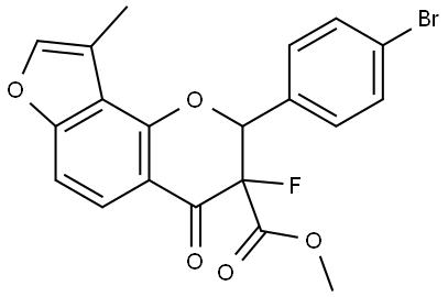 Methyl 2-(4-bromophenyl)-3-fluoro-3,4-dihydro-9-methyl-4-oxo-2H-furo[2,3-h]-1-be... 结构式