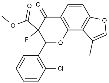 Methyl 2-(2-chlorophenyl)-3-fluoro-3,4-dihydro-9-methyl-4-oxo-2H-fur[2,3-h]-1-b... 结构式