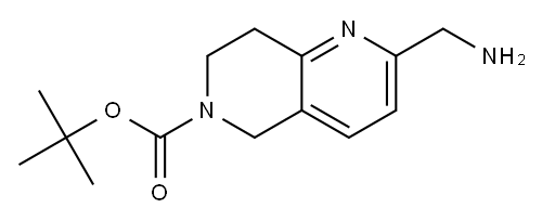 1,6-萘啶-6(5H)-羧酸2-(氨甲基)-7,8-二氢-1,1-二甲基乙酯 结构式