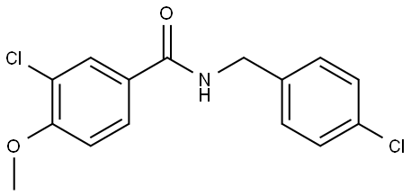 3-Chloro-N-[(4-chlorophenyl)methyl]-4-methoxybenzamide 结构式