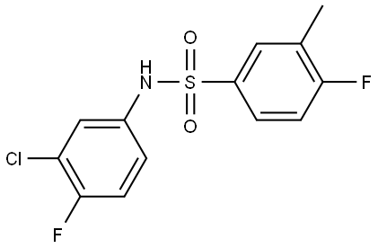 N-(3-Chloro-4-fluorophenyl)-4-fluoro-3-methylbenzenesulfonamide 结构式