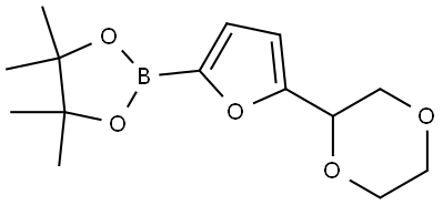 2-(5-(1,4-dioxan-2-yl)furan-2-yl)-4,4,5,5-tetramethyl-1,3,2-dioxaborolane 结构式