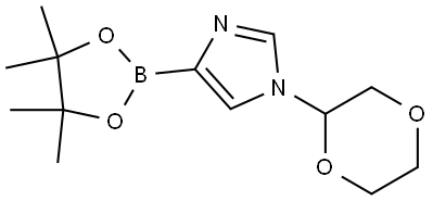 1-(1,4-dioxan-2-yl)-4-(4,4,5,5-tetramethyl-1,3,2-dioxaborolan-2-yl)-1H-imidazole 结构式