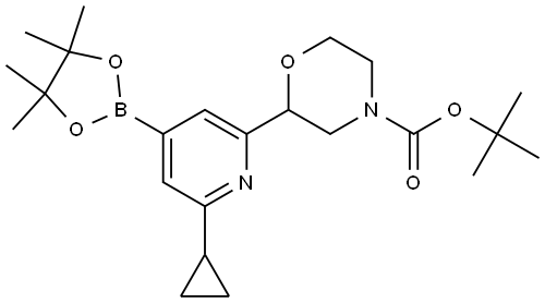 tert-butyl 2-(6-cyclopropyl-4-(4,4,5,5-tetramethyl-1,3,2-dioxaborolan-2-yl)pyridin-2-yl)morpholine-4-carboxylate 结构式