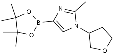 2-methyl-1-(tetrahydrofuran-3-yl)-4-(4,4,5,5-tetramethyl-1,3,2-dioxaborolan-2-yl)-1H-imidazole 结构式