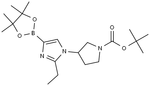 1-(N-Boc-pyrrolidin-3-yl)-2-ethyl-1H-imidazole-4-boronic acid pinacol ester 结构式