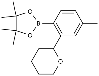 2-(Oxan-2-yl)-4-methylphenylboronic acid pinacol ester 结构式