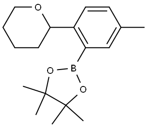 2-(Oxan-2-yl)-5-methylphenylboronic acid pinacol ester 结构式