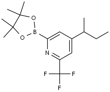 4-(sec-Butyl)-2-(4,4,5,5-tetramethyl-1,3,2-dioxaborolan-2-yl)-6-(trifluoromethyl)pyridine 结构式