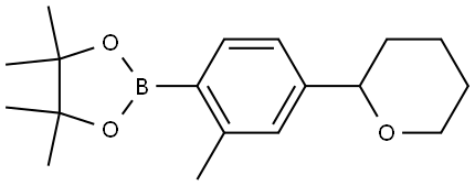 4-(Oxan-2-yl)-2-methylphenylboronic acid pinacol ester 结构式