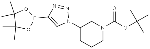 1-(N-BOC-PIPERIDIN-3-YL)-4-(TETRAMETHYL-1,3,2-DIOXABOROLAN-2-YL)-1H-1,2,3-TRIAZOLE 结构式