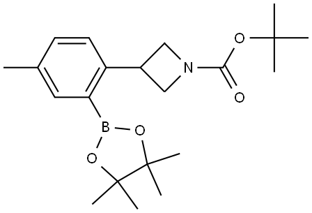 tert-butyl 3-(4-methyl-2-(4,4,5,5-tetramethyl-1,3,2-dioxaborolan-2-yl)phenyl)azetidine-1-carboxylate 结构式