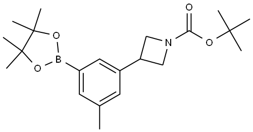 tert-butyl 3-(3-methyl-5-(4,4,5,5-tetramethyl-1,3,2-dioxaborolan-2-yl)phenyl)azetidine-1-carboxylate 结构式