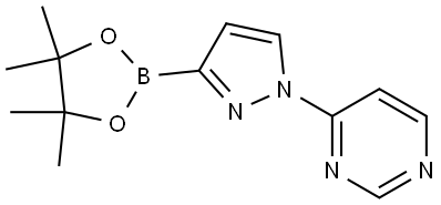 1-(PYRIMIDIN-4-YL)-1H-PYRAZOL-3-YLBORONIC ACID PINACOL ESTER 结构式