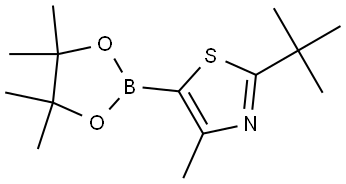 4-Methyl-2-tert-butylthiazole-5-boronic acid pinacol ester 结构式