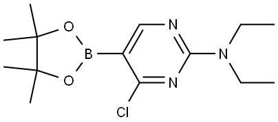 4-Chloro-2-(diethylamino)pyrimidine-5-boronic acid pinacol ester 结构式