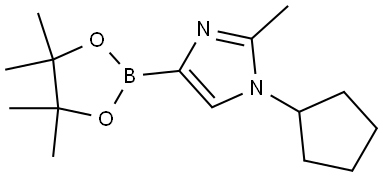 1-cyclopentyl-2-methyl-4-(4,4,5,5-tetramethyl-1,3,2-dioxaborolan-2-yl)-1H-imidazole 结构式