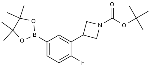 tert-butyl 3-(2-fluoro-5-(4,4,5,5-tetramethyl-1,3,2-dioxaborolan-2-yl)phenyl)azetidine-1-carboxylate 结构式