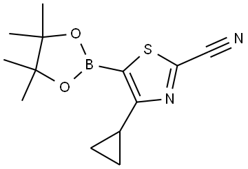 4-Cyclopropyl-2-cyanothiazole-5-boronic acid pinacol ester 结构式