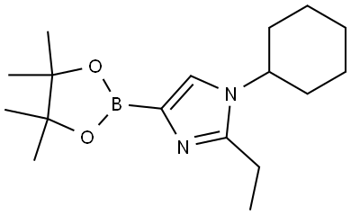 1-Cyclohexyl-2-ethyl-1H-imidazole-4-boronic acid pinacol ester 结构式