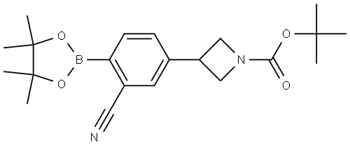 tert-butyl 3-(3-cyano-4-(4,4,5,5-tetramethyl-1,3,2-dioxaborolan-2-yl)phenyl)azetidine-1-carboxylate 结构式