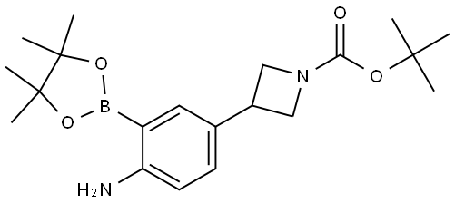 tert-butyl 3-(4-amino-3-(4,4,5,5-tetramethyl-1,3,2-dioxaborolan-2-yl)phenyl)azetidine-1-carboxylate 结构式