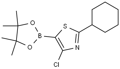 4-Chloro-2-(cyclohexyl)thiazole-5-boronic acid pinacol ester 结构式