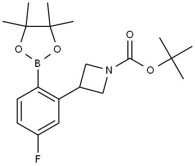 tert-butyl 3-(5-fluoro-2-(4,4,5,5-tetramethyl-1,3,2-dioxaborolan-2-yl)phenyl)azetidine-1-carboxylate 结构式