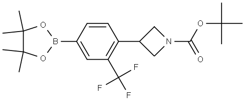 tert-butyl 3-(4-(4,4,5,5-tetramethyl-1,3,2-dioxaborolan-2-yl)-2-(trifluoromethyl)phenyl)azetidine-1-carboxylate 结构式