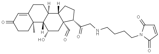 Pregn-4-en-18-al, 21-[[4-(2,5-dihydro-2,5-dioxo-1H-pyrrol-1-yl)butyl]amino]-11-hydroxy-3,20-dioxo-, (11β)- 结构式