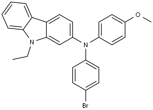 9H-Carbazol-2-amine, N-(4-bromophenyl)-9-ethyl-N-(4-methoxyphenyl)- 结构式