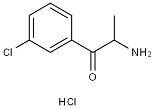 1-Propanone, 2-amino-1-(3-chlorophenyl)-, hydrochloride (1:1) 结构式