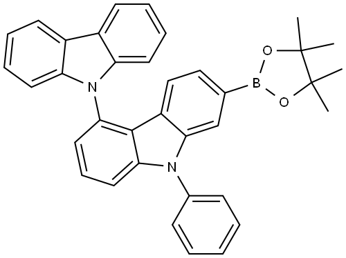 4,9′-Bi-9H-carbazole, 9-phenyl-7-(4,4,5,5-tetramethyl-1,3,2-dioxaborolan-2-yl)- 结构式