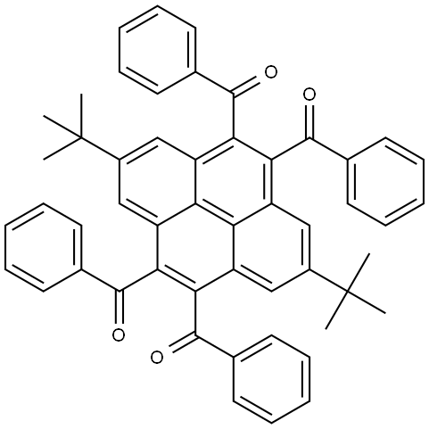 (2,7-二叔丁基芘-4,5,9,10-四基)四(苯基甲酮 结构式