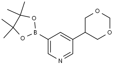 3-(1,3-dioxan-5-yl)-5-(4,4,5,5-tetramethyl-1,3,2-dioxaborolan-2-yl)pyridine 结构式
