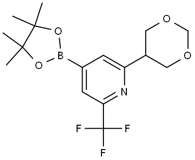 2-(1,3-dioxan-5-yl)-4-(4,4,5,5-tetramethyl-1,3,2-dioxaborolan-2-yl)-6-(trifluoromethyl)pyridine 结构式