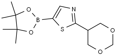 2-(1,3-dioxan-5-yl)-5-(4,4,5,5-tetramethyl-1,3,2-dioxaborolan-2-yl)thiazole 结构式