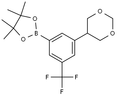 2-(3-(1,3-dioxan-5-yl)-5-(trifluoromethyl)phenyl)-4,4,5,5-tetramethyl-1,3,2-dioxaborolane 结构式