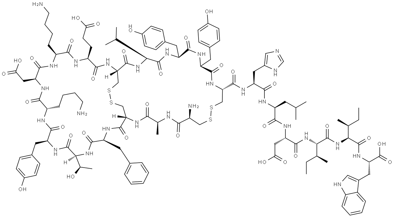 内皮素(ALA2)-ENDOTHELIN-3 (HUMAN, MOUSE, RABBIT, RAT) 结构式