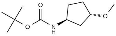 REL-((1S,3S)-3-甲氧基环戊基)氨基甲酸叔丁酯 结构式