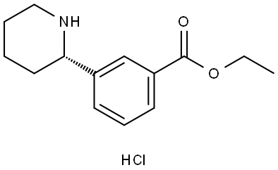 (S)-3-(哌啶-2-基)苯甲酸乙酯盐酸盐 结构式