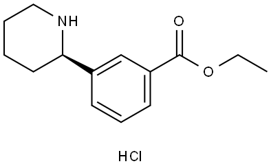 (R)-3-(哌啶-2-基)苯甲酸乙酯盐酸盐 结构式