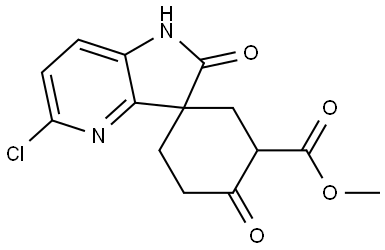 methyl 5'-chloro-2',4-dioxo-1',2'-dihydrospiro[cyclohexane-1,3'-pyrrolo[3,2-b]pyridine]-3-carboxylate 结构式