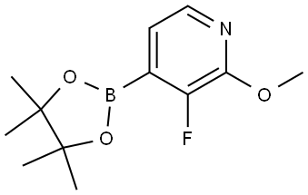 3-氟-2-甲氧基-4-(4,4,5,5-四甲基-1,3,2-二氧硼杂环戊烷-2-基)吡啶 结构式