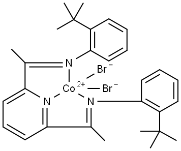 [2,6-双[1-(2-叔丁基苯基亚氨)乙基]吡啶]二溴化钴 结构式