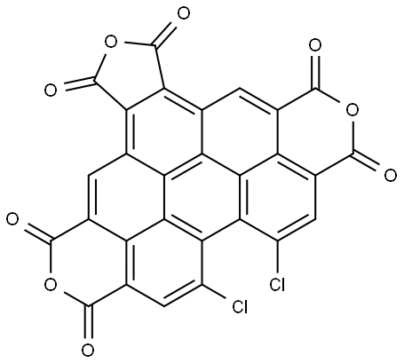 Furo[3′,4′:4,5]pyreno[2,1,10-def:7,8,9-d'e'f′]bis[2]benzopyran-1,3,5,7,9,11-hexone, 13,14-dichloro- 结构式