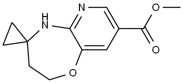 methyl 2',3'-dihydro-5'H-spiro[cyclopropane-1,4'-pyrido[3,2-b][1,4]oxazepine]-8'-carboxylate 结构式