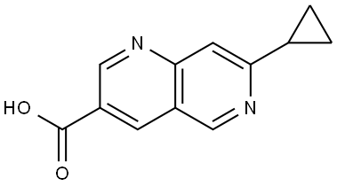 7-cyclopropyl-1,6-naphthyridine-3-carboxylic acid 结构式