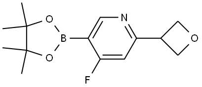4-fluoro-2-(oxetan-3-yl)-5-(4,4,5,5-tetramethyl-1,3,2-dioxaborolan-2-yl)pyridine 结构式