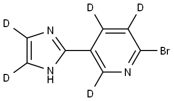 2-bromo-5-(1H-imidazol-2-yl-4,5-d2)pyridine-3,4,6-d3 结构式